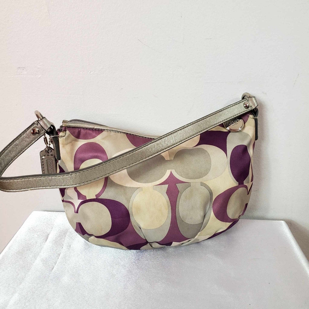 Coach Hand Drawn Mini Pochette Purse Bag Top Handle-VERY NICE